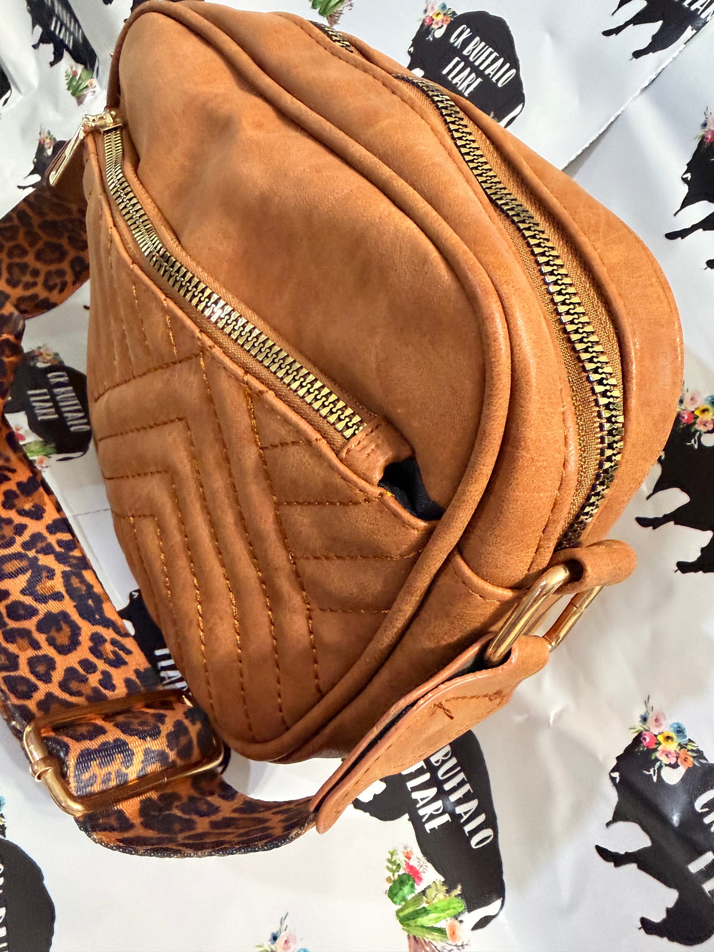 Wide Strap CK Crossbody (Carmel strap #1)