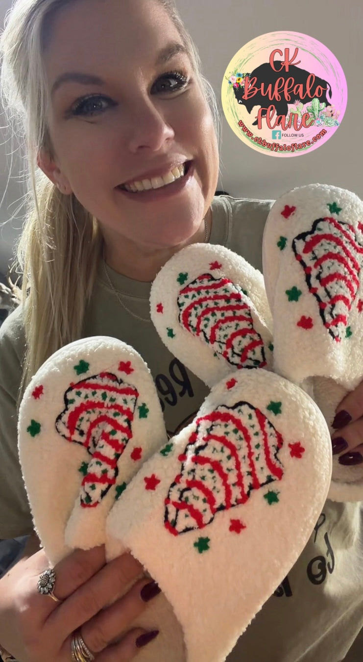 Oh Christmas Tree Slippers (one Medium Left)