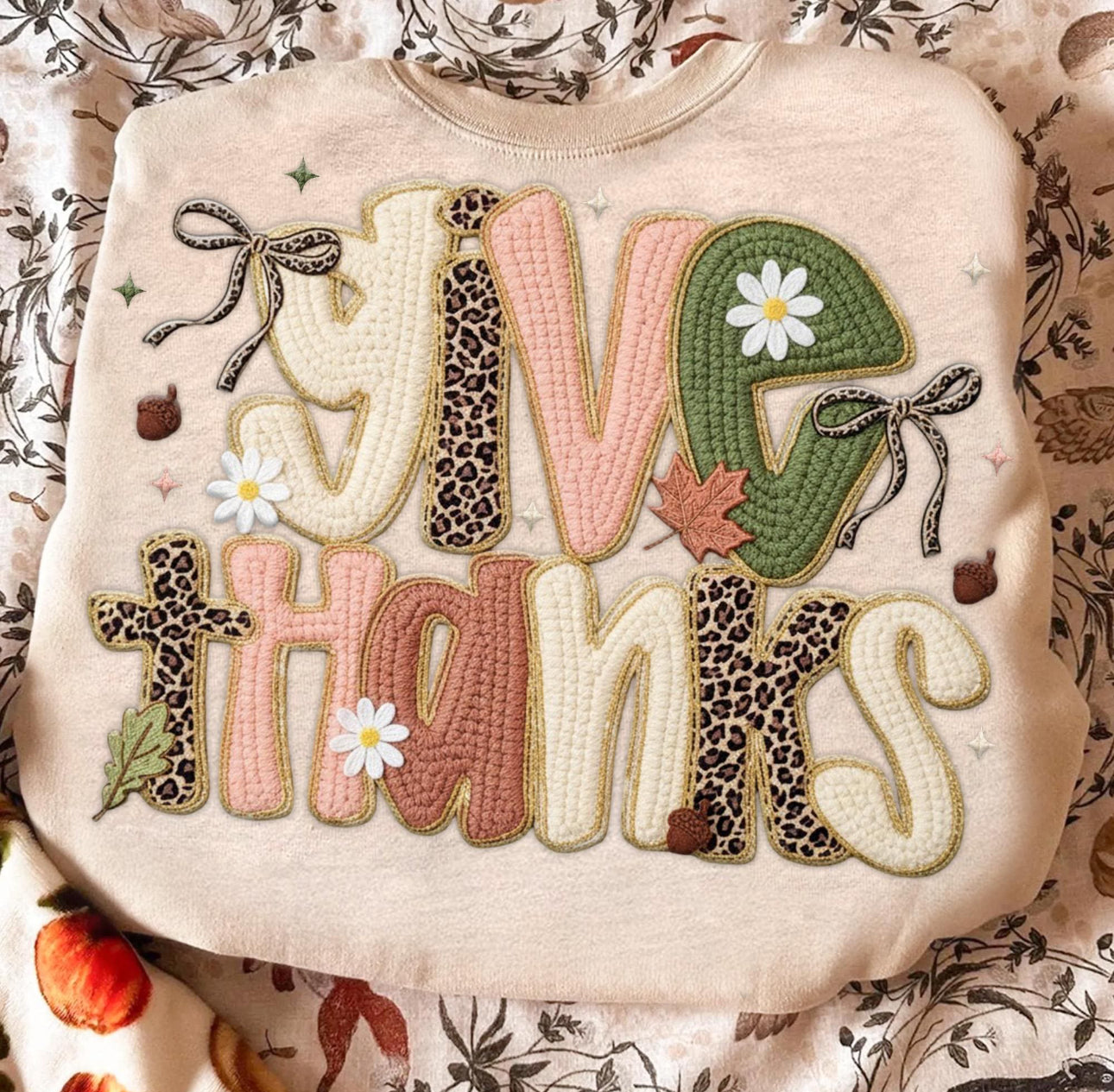 Give Thanks (faux crochet)