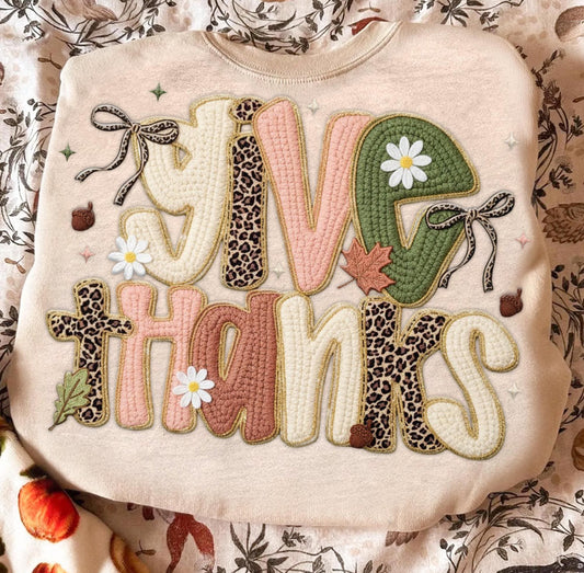 Give Thanks (faux crochet)