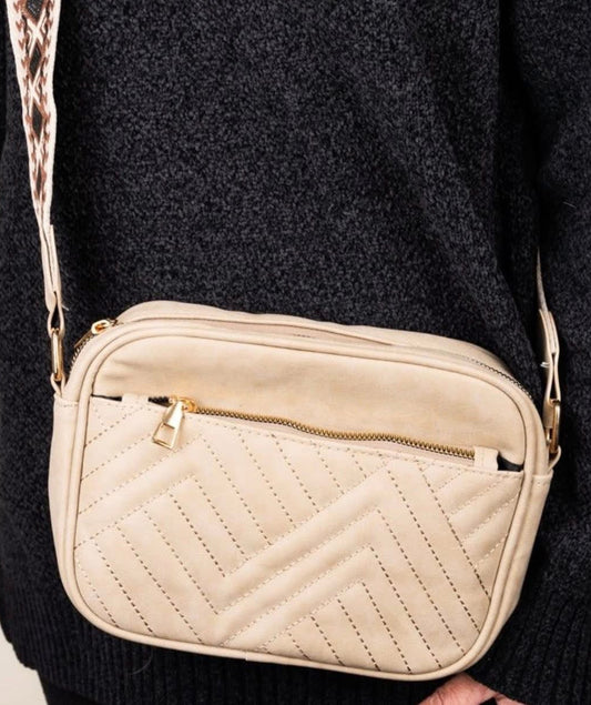 Wide Strap CK Crossbody (Ivory)