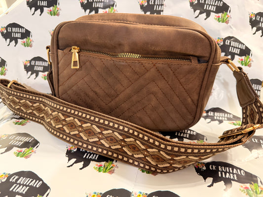 Wide Strap CK Crossbody (Chestnut)