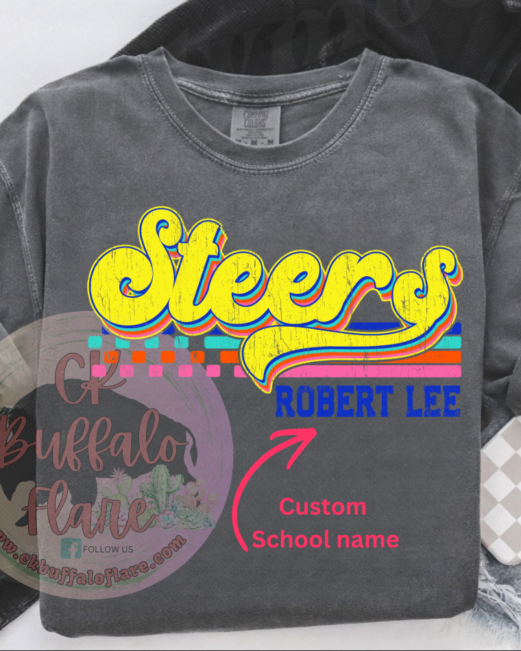 Groovy Steers (custom school name)