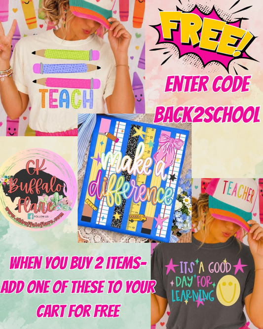 Choose one! Free with purchase of 2 items!